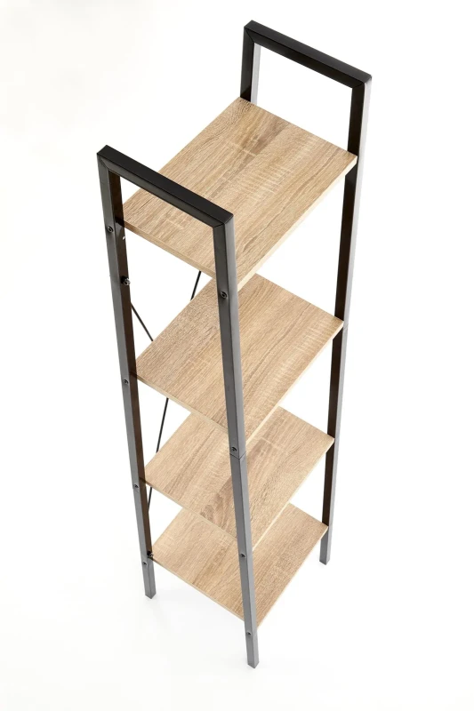 Regał Narvik REG1 do salonu czarny/dąb sonoma