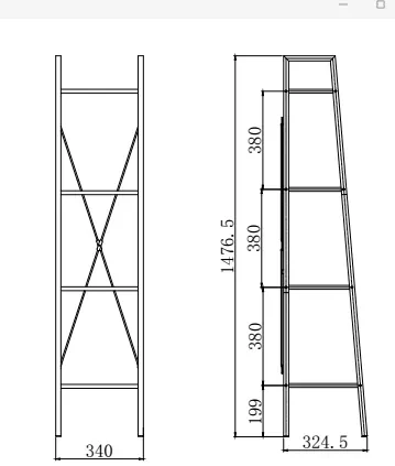 Regał Narvik REG1 do salonu czarny/dąb sonoma