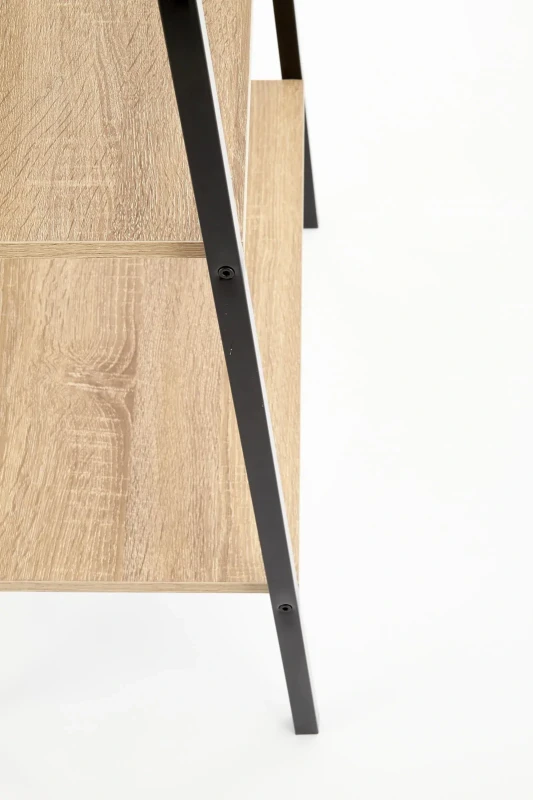 Regał Narvik REG1 do salonu czarny/dąb sonoma