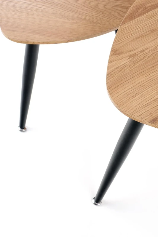 Zestaw dwóch ław stolików kawowych NICEA 2 dąb złoty/czarny