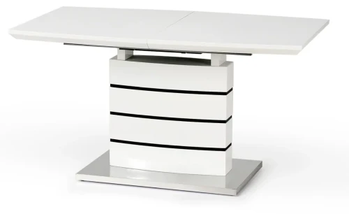 Stół rozkładany Nord 140-180 cm do jadalni biało-czarny