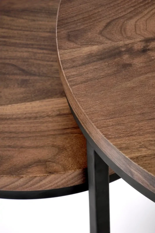 Zestaw dwóch ław stolików Oreo orzechowy / czarny