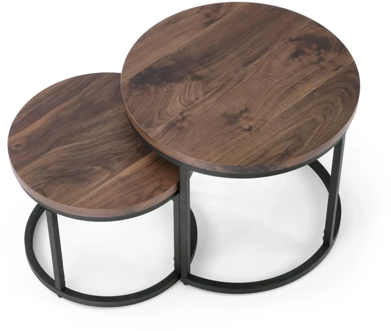 Zestaw dwóch ław stolików Oreo orzechowy / czarny