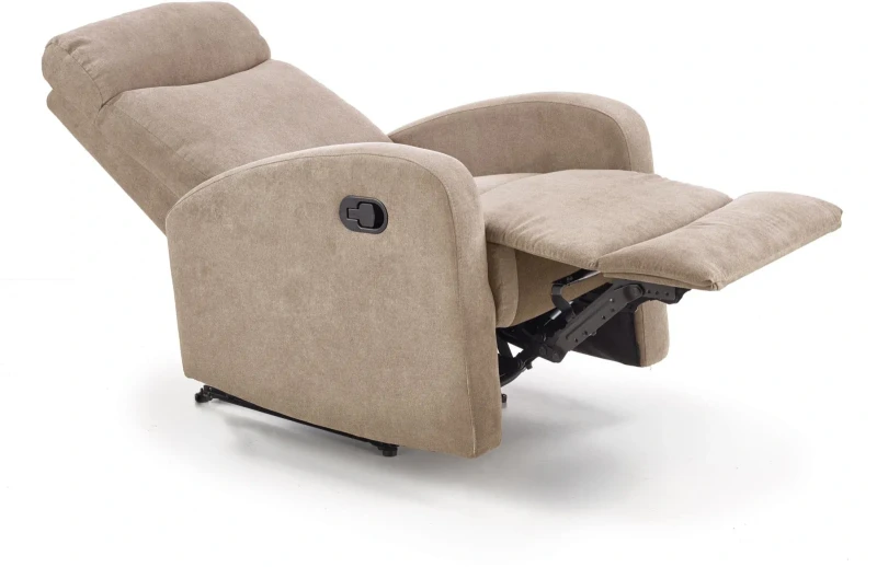 Fotel wypoczynkowy Oslo 1S z podnóżkiem do salonu beżowy