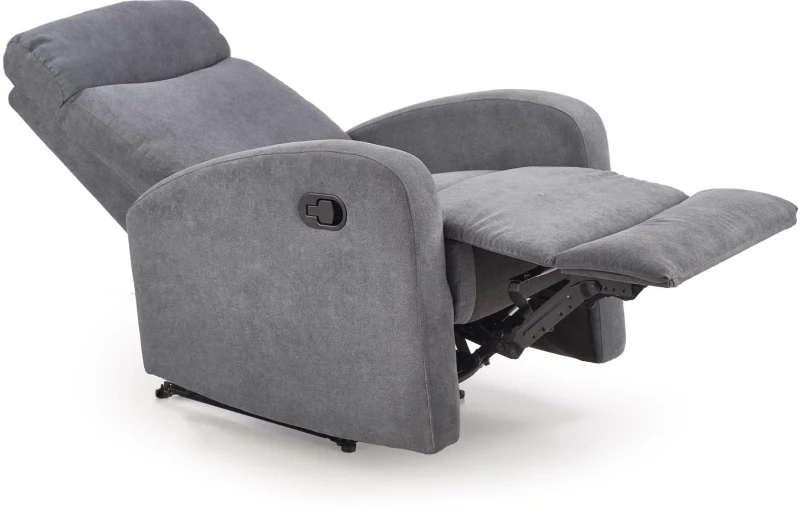 Fotel wypoczynkowy Oslo 1S z podnóżkiem do salonu popielaty