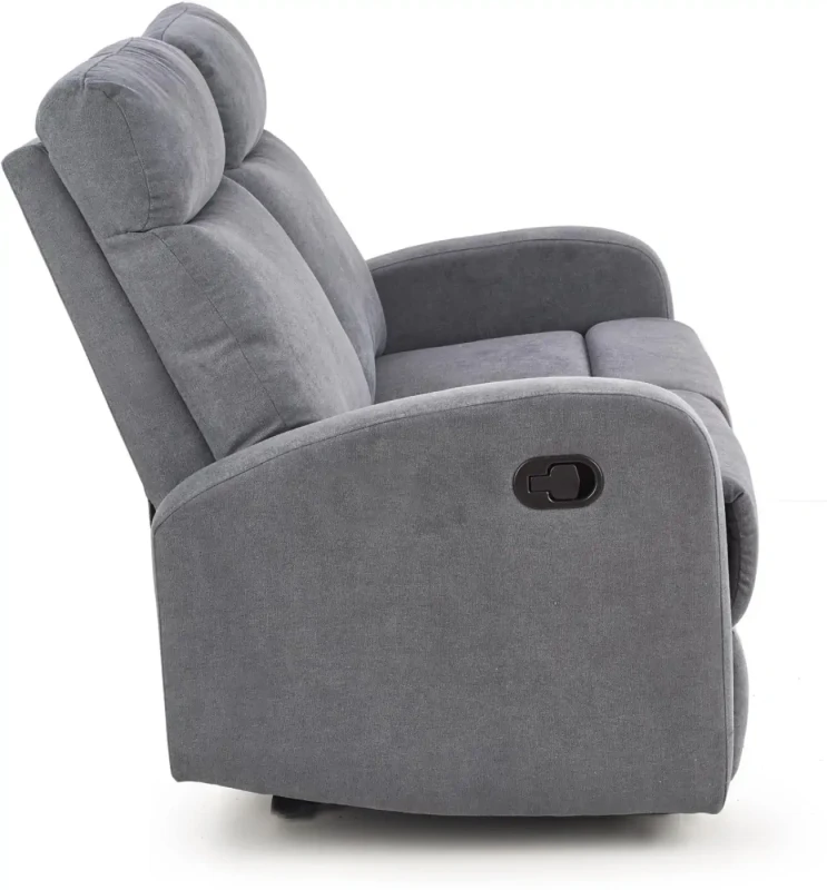 Sofa Oslo 2S podwójna z podnóżkiem ciemny popiel