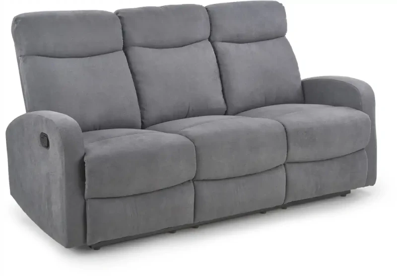 Sofa Oslo 3S z rozkładanym podnóżkiem ciemny popiel