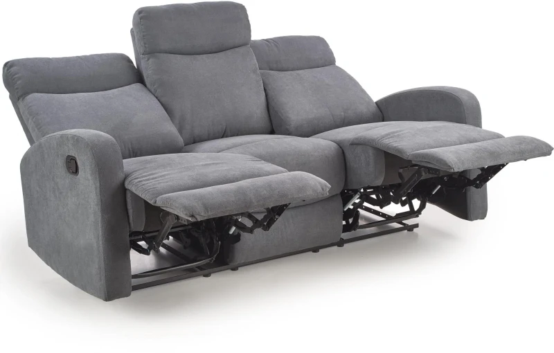 Sofa Oslo 3S z rozkładanym podnóżkiem ciemny popiel