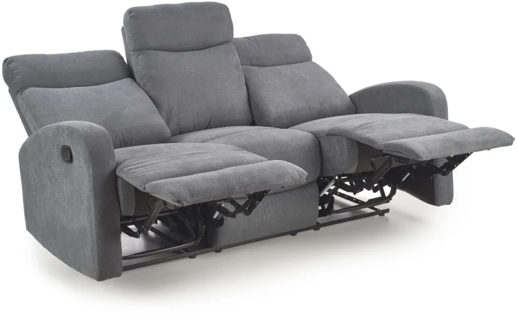 Sofa Oslo 3S z rozkładanym podnóżkiem ciemny popiel