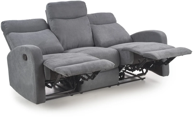 Sofa Oslo 3S z rozkładanym podnóżkiem ciemny popiel