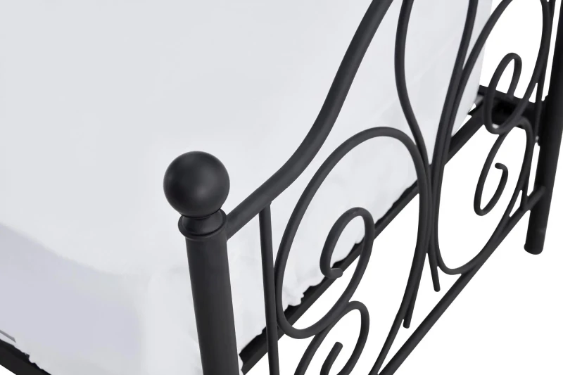 Łóżko pojedyncze Panama 90x200cm czarny