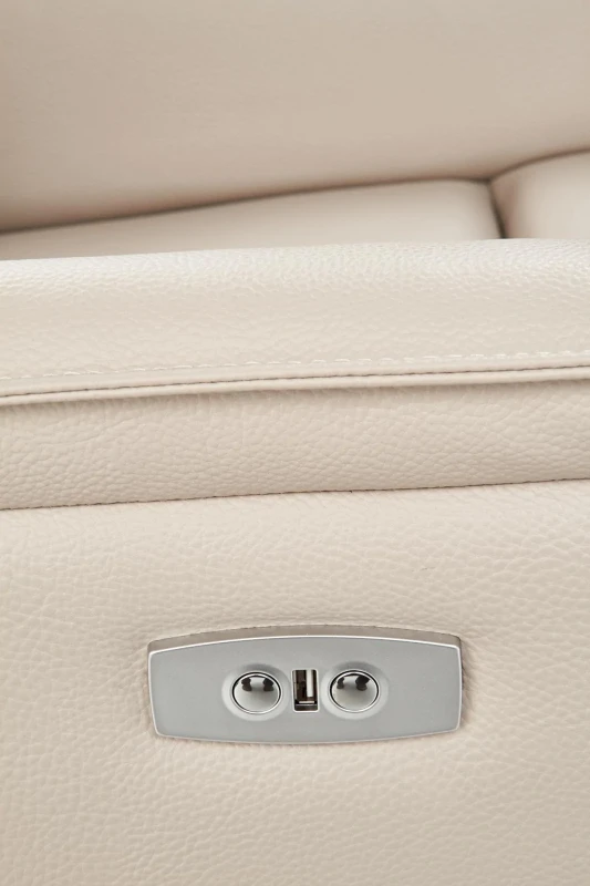 Fotel wypoczynkowy Paradise z funkcją elektrycznego rozkładania oraz funkcją kołyski do salonu kremowy