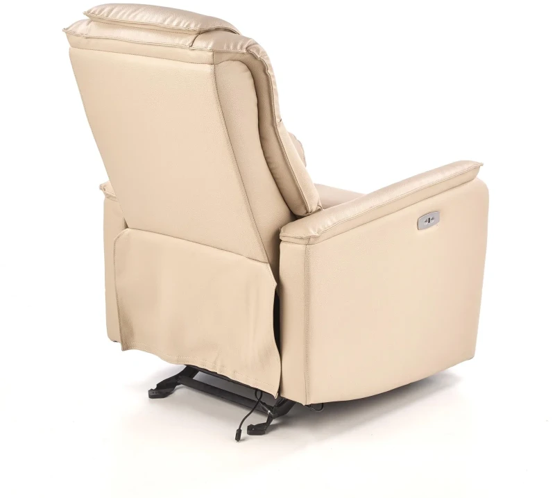 Fotel wypoczynkowy Paradise z funkcją elektrycznego rozkładania oraz funkcją kołyski do salonu kremowy