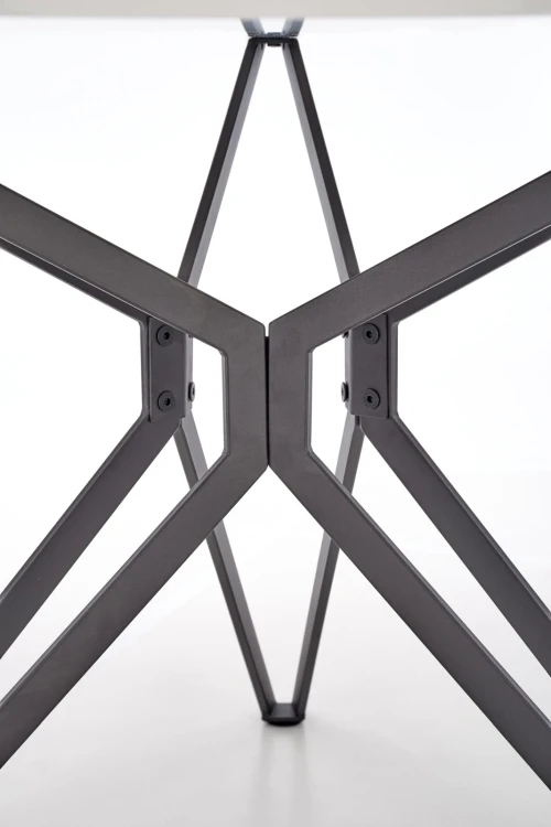 Stół okrągły Pixel 120cm do jadalni biały połysk/czarny