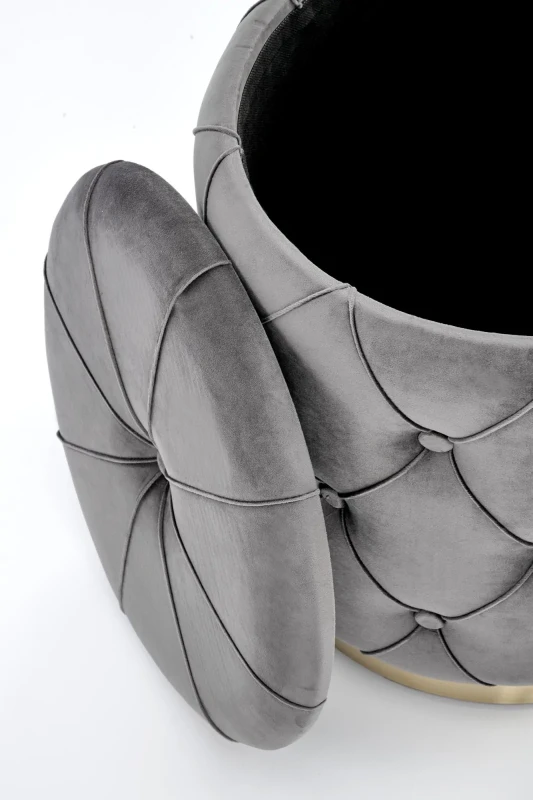 Zestaw 2 puf Polly z funkcją schowka popiel na złotej podstawie