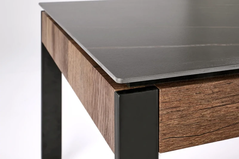 Ława Ramona do salonu blat czarny marmur/orzech/czarny