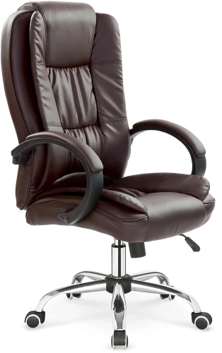 Fotel obrotowy Relax do biura eco skóra ciemny brąz