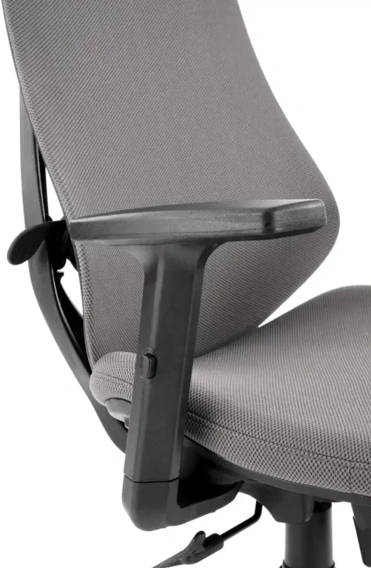 Fotel gabinetowy Rubio obrotowy z regulacją podłokietników do biura popielaty/czarny