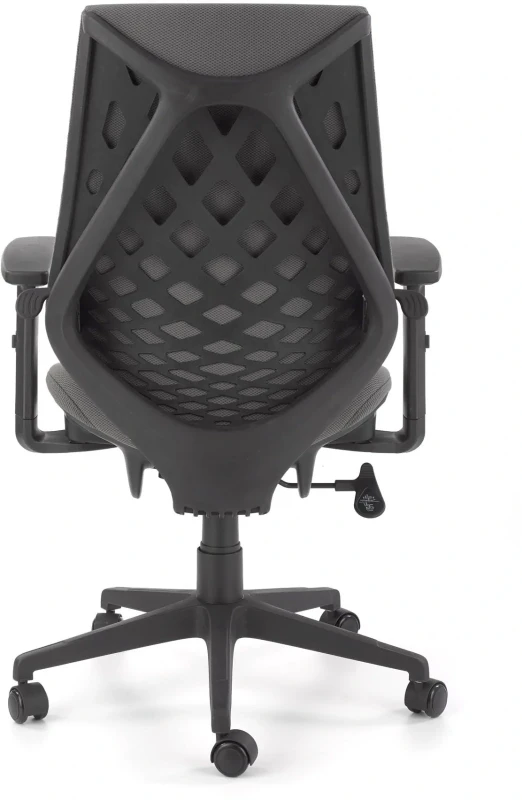 Fotel gabinetowy Rubio obrotowy z regulacją podłokietników do biura popielaty/czarny