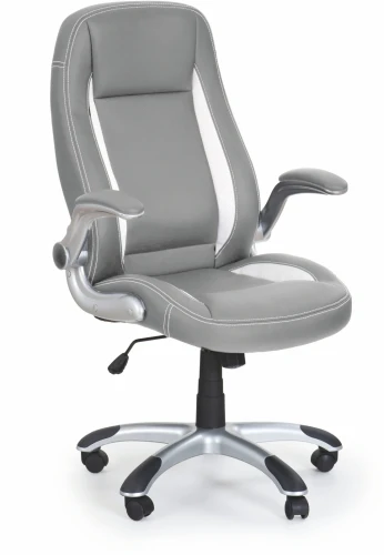 Fotel gabinetowy Saturn obrotowy z regulacją podłokietników do biura popielaty