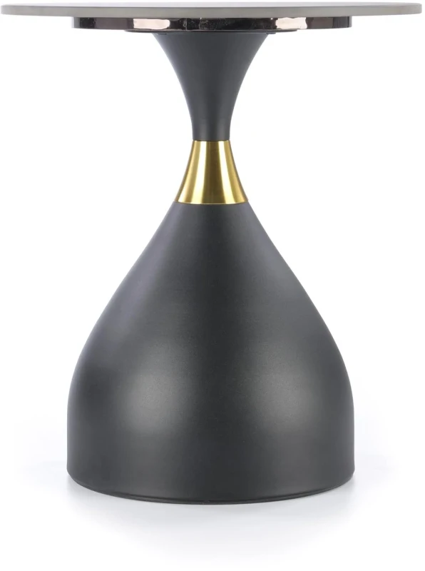 Ława stolik Scalita w stylu glamour z czarnym marmurem i złotymi akcentami