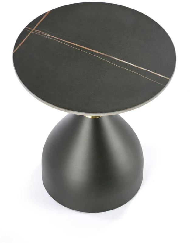 Ława stolik Scalita w stylu glamour z czarnym marmurem i złotymi akcentami