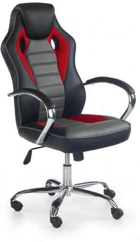 Fotel biurowy gabinetowy Scroll czarny / czerwony / popielaty