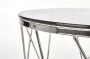 Ława okrągła Selena 55cm do salonu blat szkło dymiony/chrom