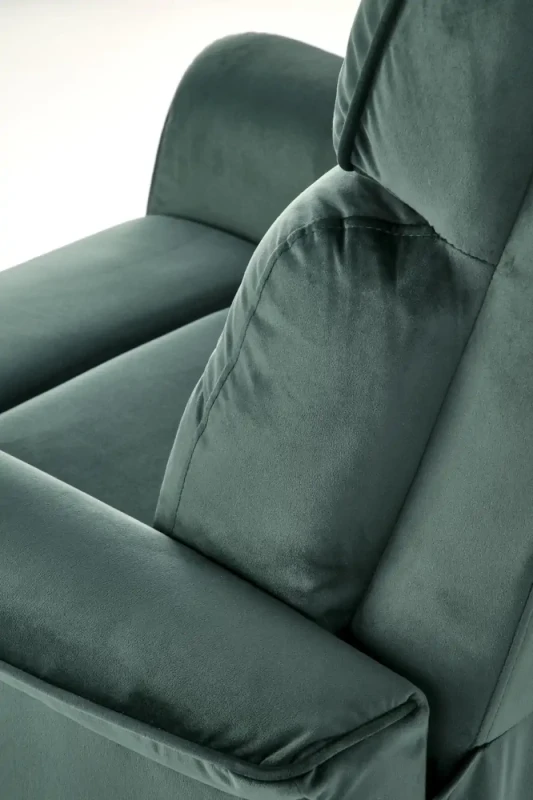 Fotel wypoczynkowy Semir z funkcją elektrycznego rozkładania/gniazdo USB do salonu ciemny zielony