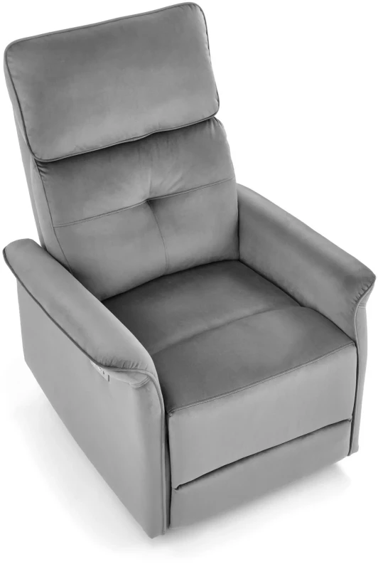Fotel wypoczynkowy Semir z funkcją elektrycznego rozkładania/gniazdo USB do salonu popielaty