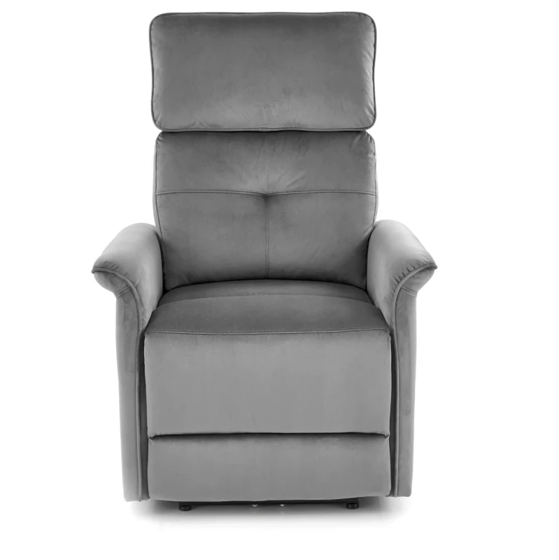 Fotel wypoczynkowy Semir z funkcją elektrycznego rozkładania/gniazdo USB do salonu popielaty