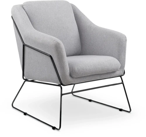 Fotel wypoczynkowy Soft 2 tapicerowany do salonu jasny popiel