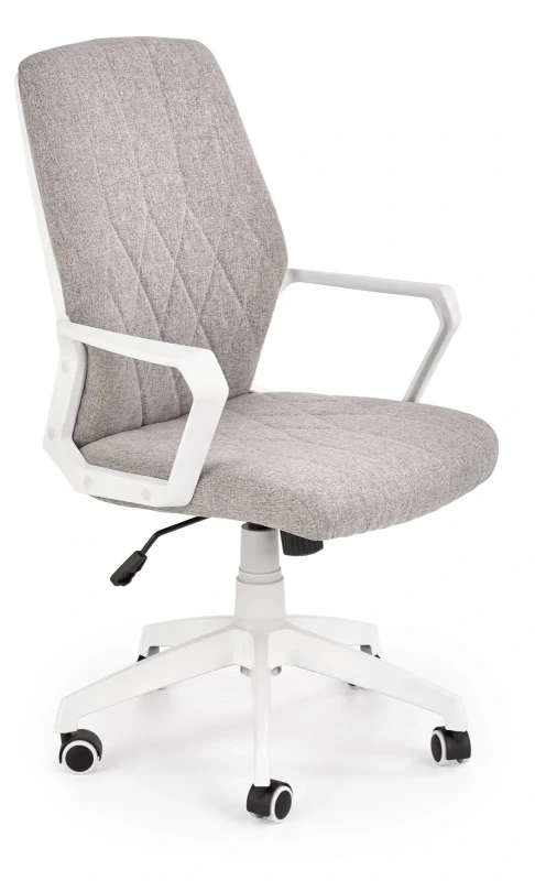 Fotel obrotowy Spin 2 z mechanizmem TILT do biura jasny popiel/biały