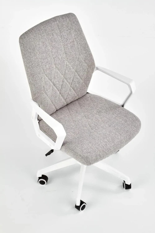 Fotel obrotowy Spin 2 z mechanizmem TILT do biura jasny popiel/biały