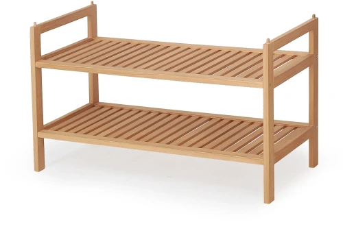 Stojak na buty ST9 69 cm z litego drewna do przedpokoju naturalny