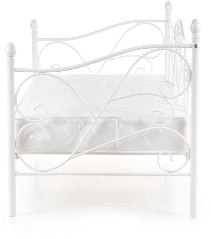 Łóżko Sumatra 90x200 cm pojedyncze metalowe do sypialni pokoju młodzieżowego białe