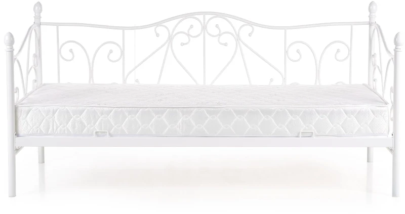 Łóżko Sumatra 90x200 cm pojedyncze metalowe do sypialni pokoju młodzieżowego białe