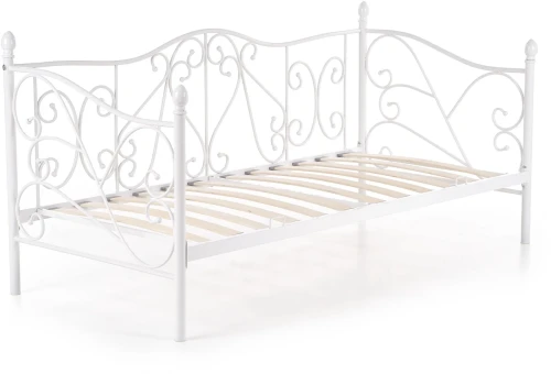 Łóżko metalowe Sumatra 90x200 cm pojedyncze do sypialni pokoju młodzieżowego białe