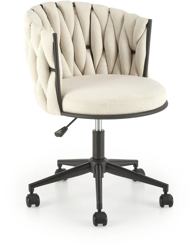 Fotel obrotowy Talon w stylu glamour tapicerowany do biura beżowy