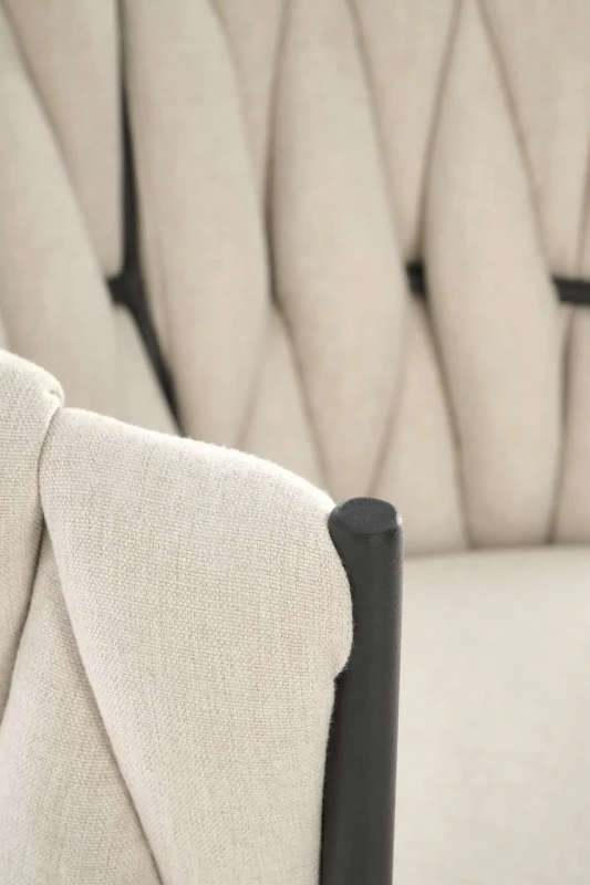 Fotel obrotowy Talon w stylu glamour tapicerowany do biura beżowy