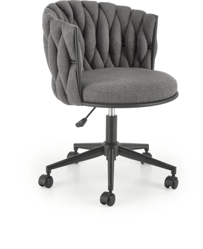 Fotel obrotowy Talon w stylu glamour tapicerowany do biura  popielaty