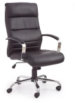 Fotel gabinetowy Teksas 63 cm obrotowy skóra licowa z mechanizmem TILT czarny