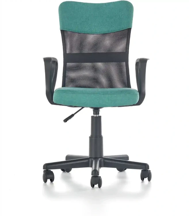 Fotel obrotowy Timmy 52 cm z siatką do pokoju młodzieżowego turkusowy