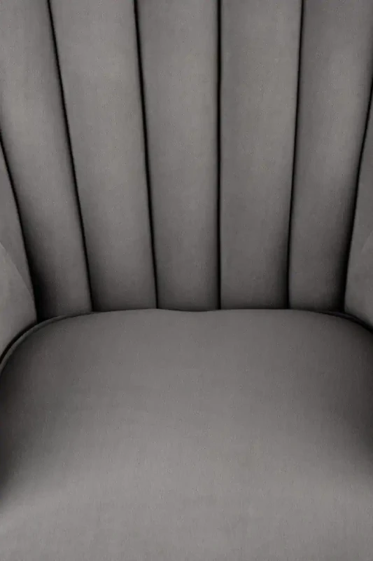 Fotel tapicerowany Titan welurowy na drewnianych nogach do salonu popielaty