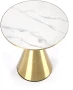 Stolik kawowy Tribeca 50 cm ława okrągła blat ceramiczny biały marmur / złoty