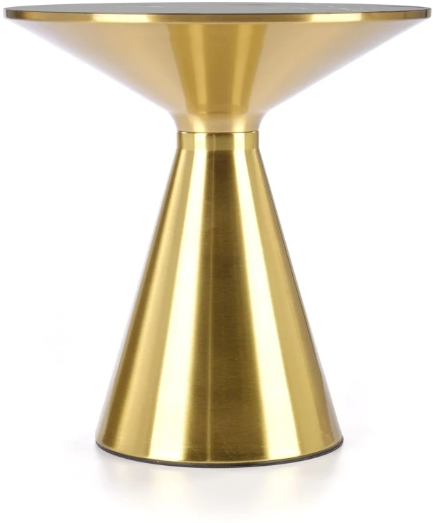 Stolik kawowy Tribeca 50 cm ława okrągła blat ceramiczny czarny marmur / złoty