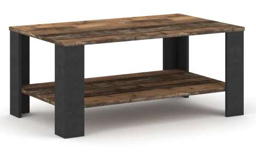 Stolik kawowy do salonu Tagus 100 cm z półką old style ciemny/matera
