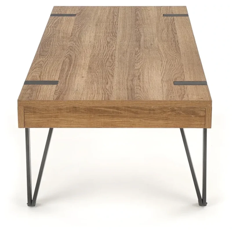 Stolik kawowy Tuluza 120 cm z szufladami do salonu orzech miodowy/czarny