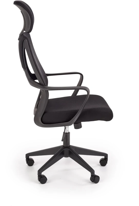 Fotel biurowy obrotowy Valdez z regulowanym zagłówkiem czarny