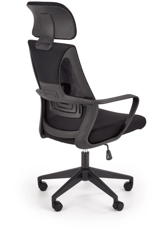 Fotel biurowy obrotowy Valdez z regulowanym zagłówkiem czarny